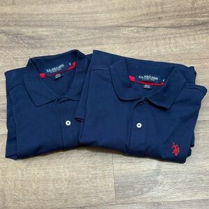 U.S. Polo Assn. Men's Dark Navy Blue Polo Shirts Bundle of 2 - Size Small NWT